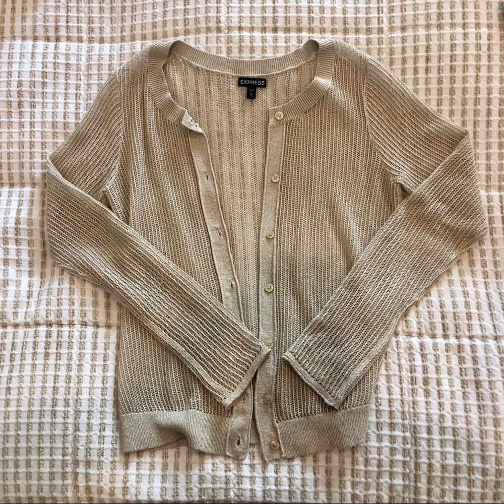Express Gold Knit Cardigan